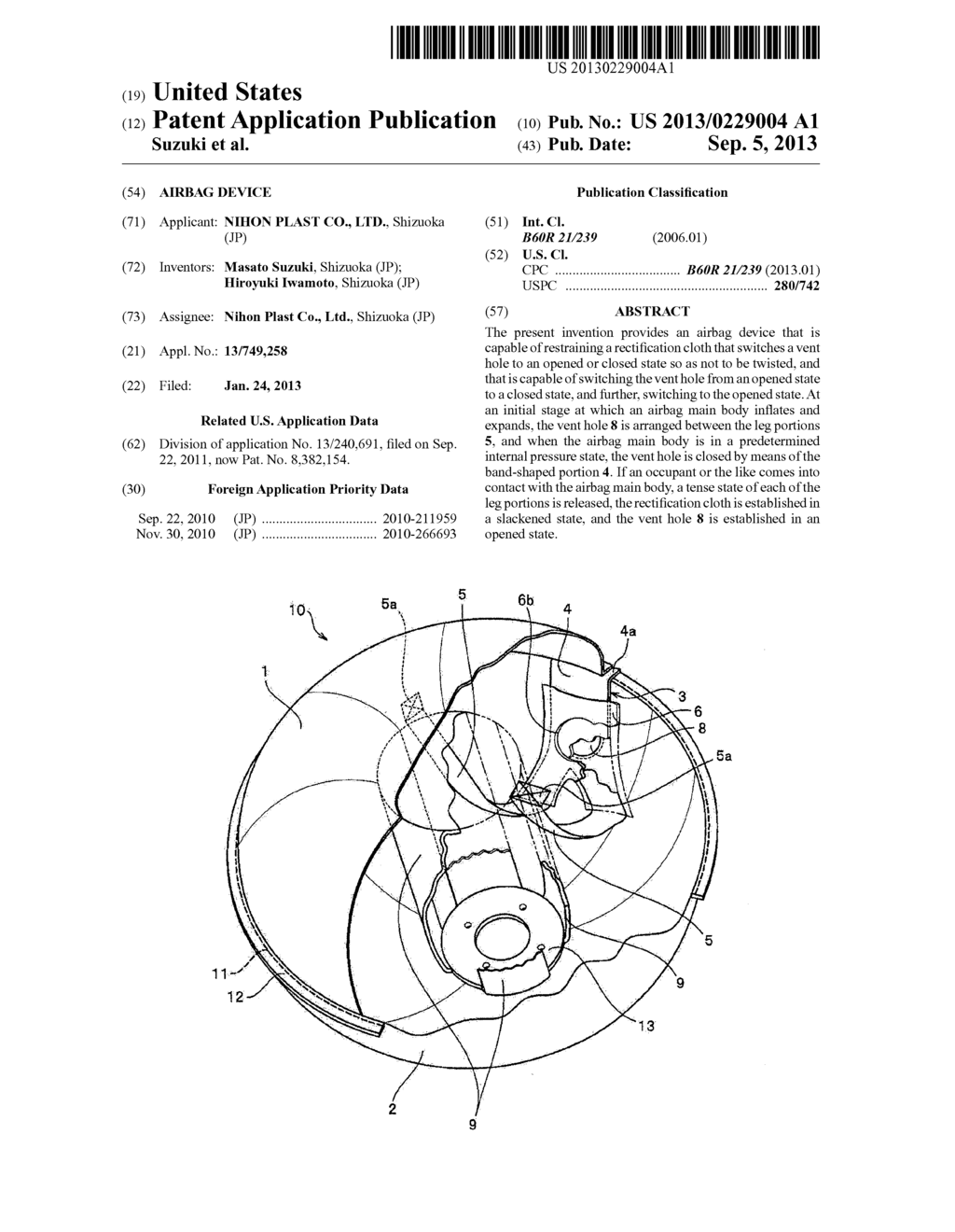 AIRBAG DEVICE - diagram, schematic, and image 01