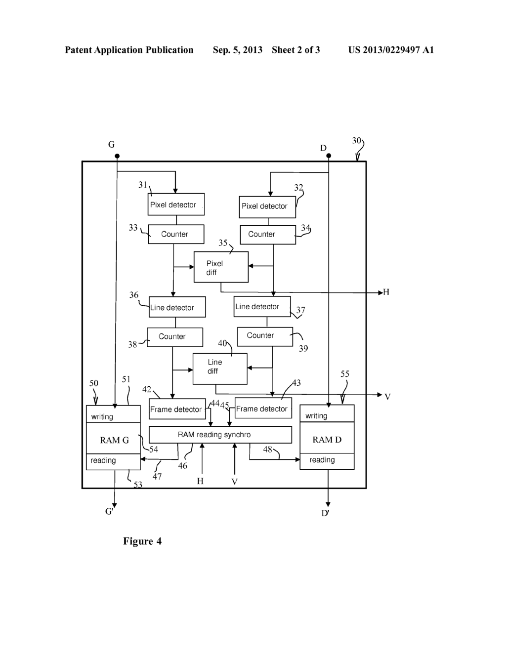 METHOD AND DEVICE FOR MONITORING PHASE SHIFTING BETWEEN STEREOSCOPIC     CAMERAS - diagram, schematic, and image 03