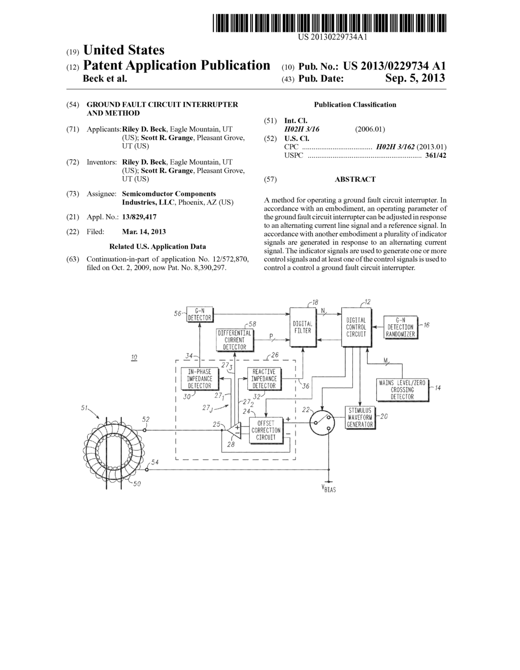 GROUND FAULT CIRCUIT INTERRUPTER AND METHOD - diagram, schematic, and image 01