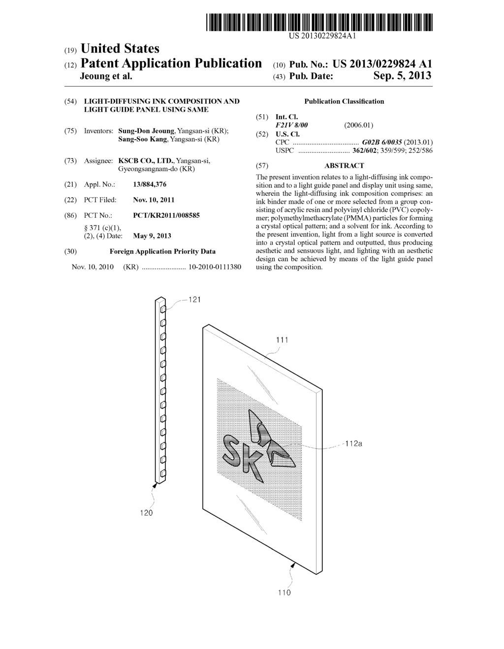 LIGHT-DIFFUSING INK COMPOSITION AND LIGHT GUIDE PANEL USING SAME - diagram, schematic, and image 01