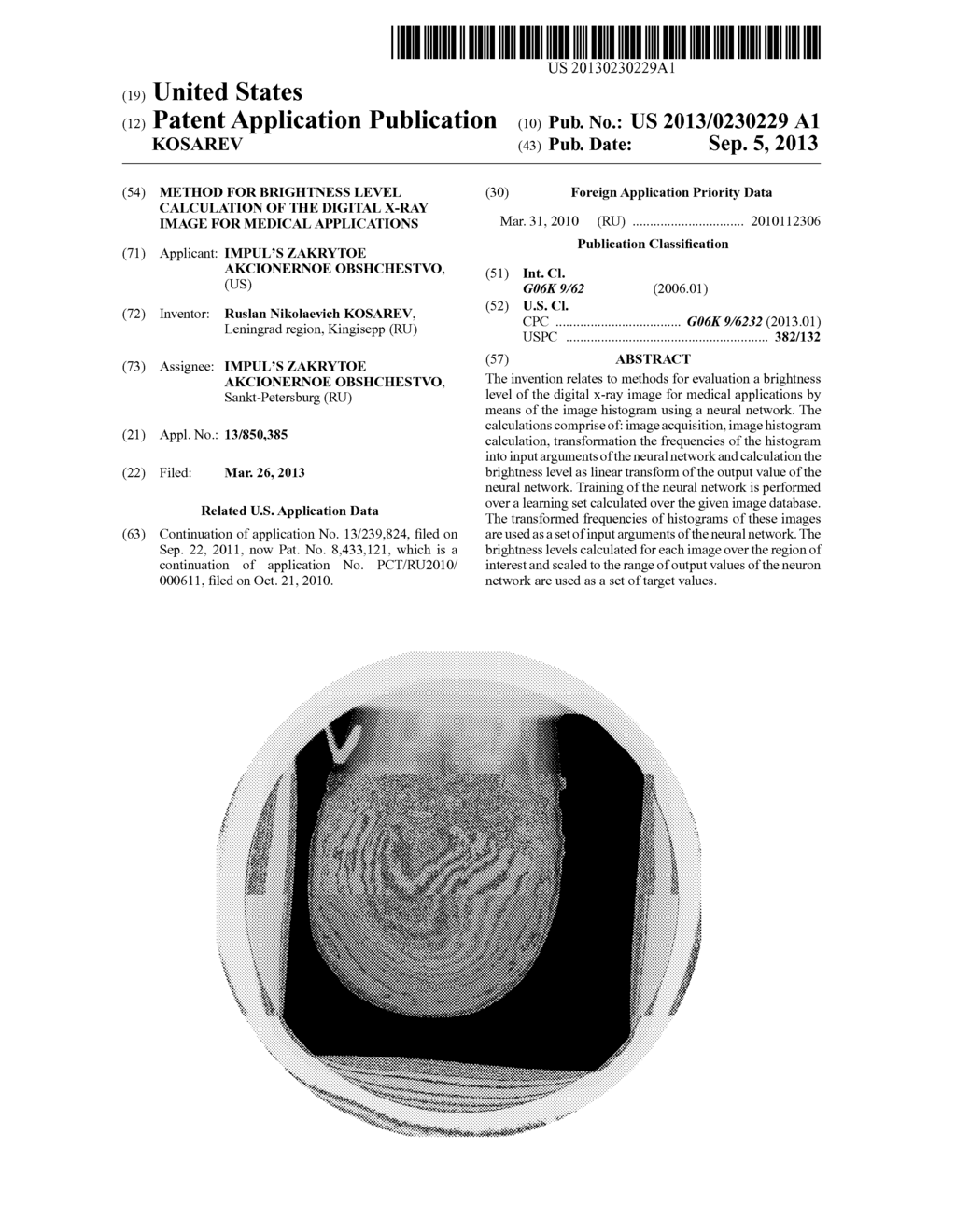 METHOD FOR BRIGHTNESS LEVEL CALCULATION OF THE DIGITAL X-RAY IMAGE FOR     MEDICAL APPLICATIONS - diagram, schematic, and image 01