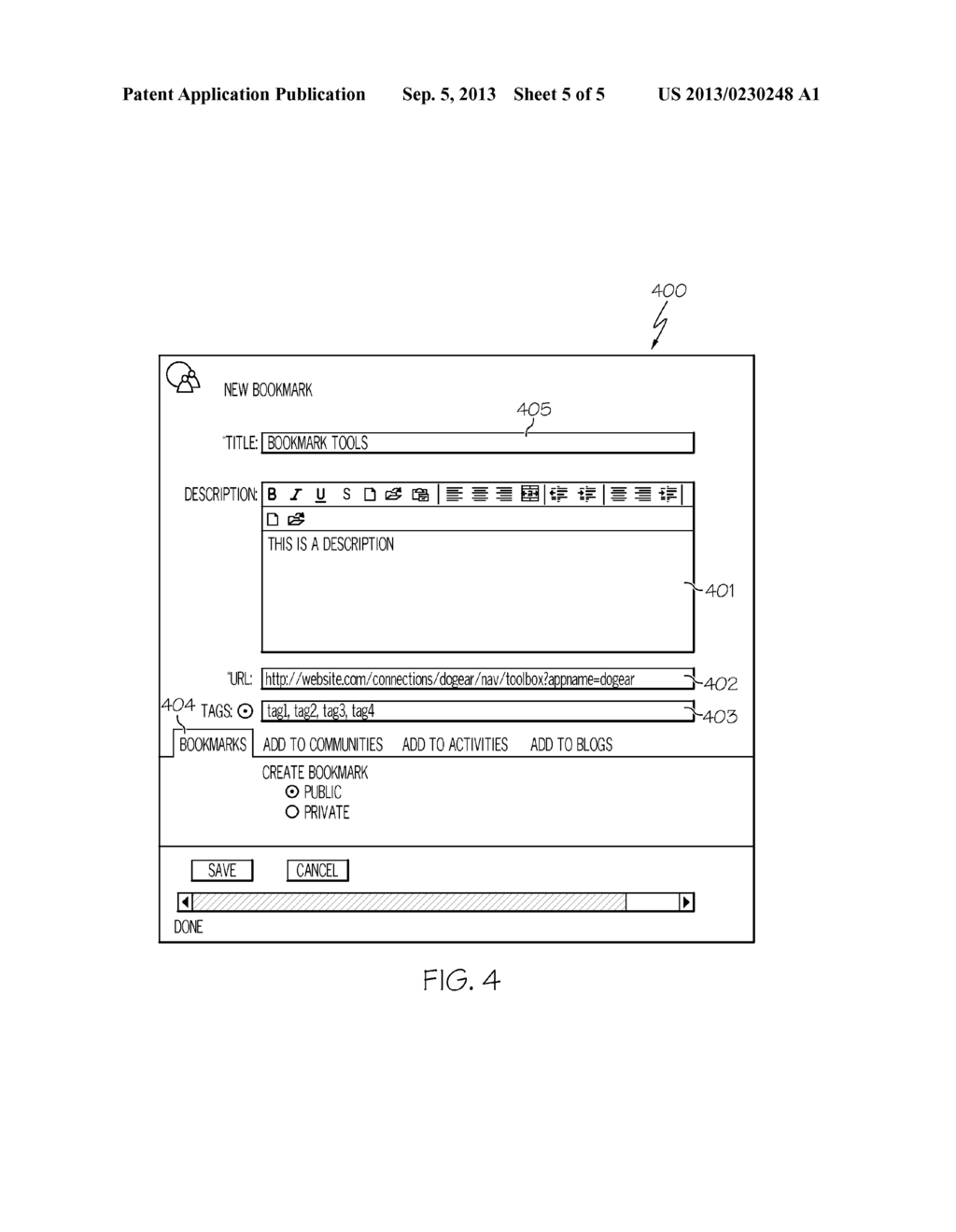 ENSURING VALIDITY OF THE BOOKMARK REFERENCE IN A COLLABORATIVE BOOKMARKING     SYSTEM - diagram, schematic, and image 06