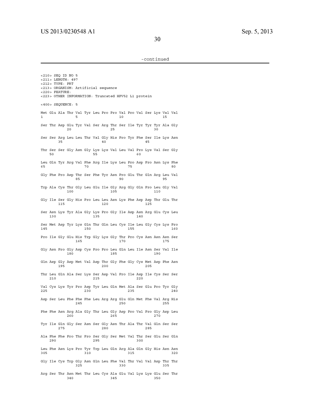 TRUNCATED L1 PROTEIN OF HUMAN PAPILLOMAVIRUS TYPE 52 - diagram, schematic, and image 43