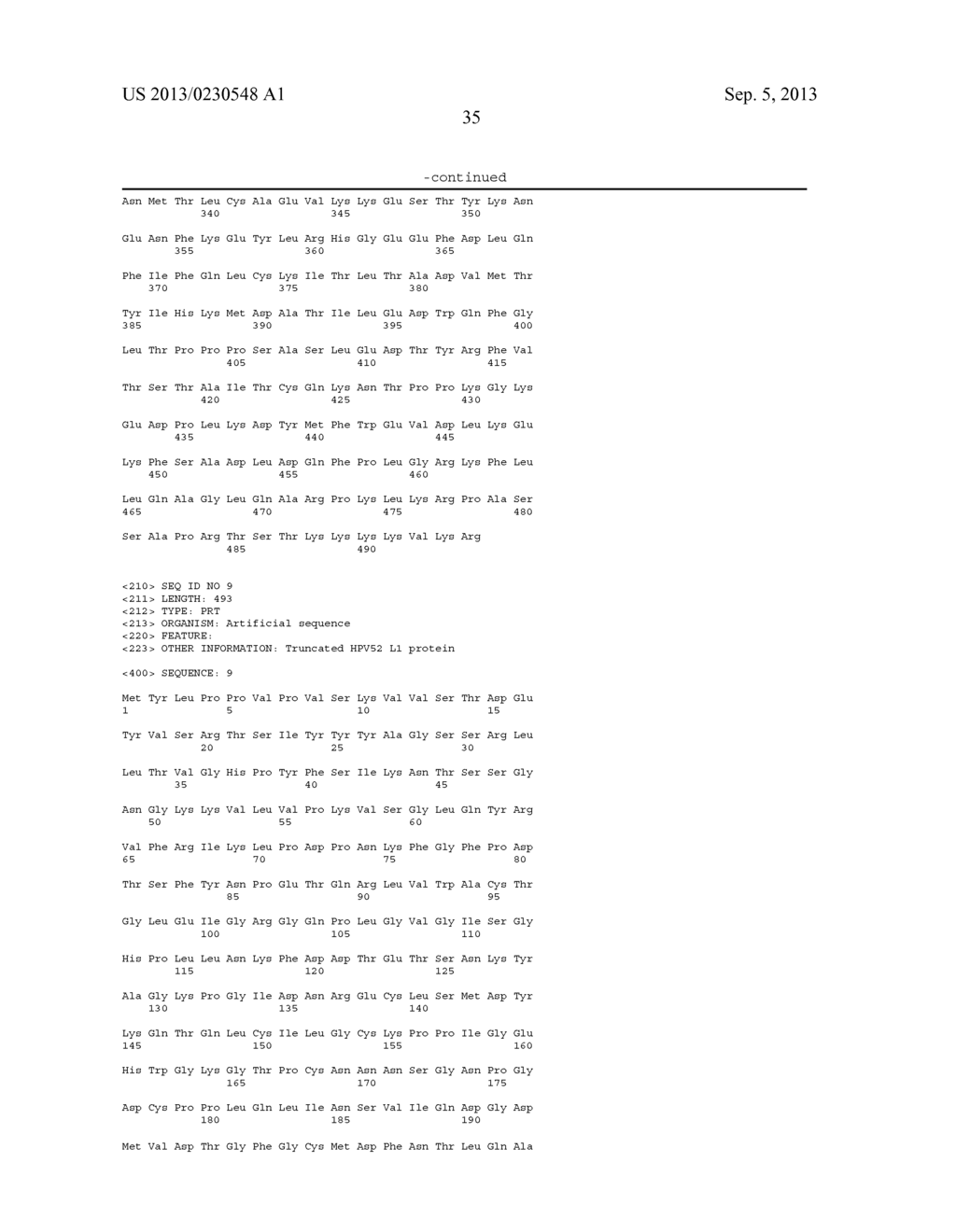 TRUNCATED L1 PROTEIN OF HUMAN PAPILLOMAVIRUS TYPE 52 - diagram, schematic, and image 48