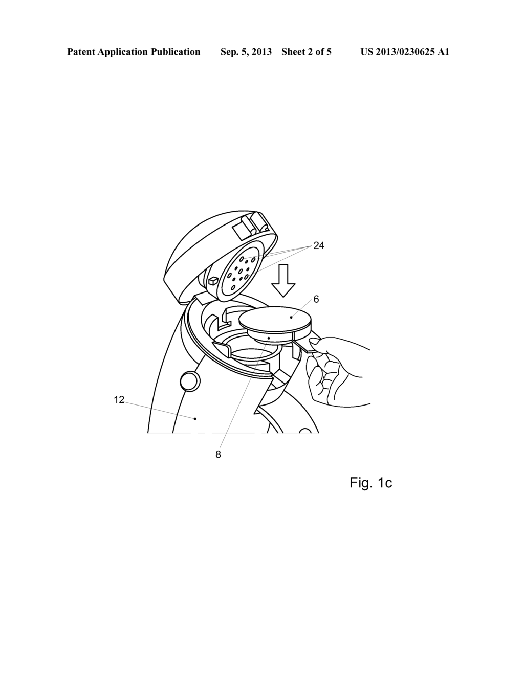 PAD WITH COVERING FILLED WITH PRODUCT TO BE EXTRACTED, ASSEMBLY OF A FIRST     AND A SECOND PAD AND METHOD FOR PREPARING A SMALL OR LARGE AMOUNT OF     BEVERAGE - diagram, schematic, and image 03