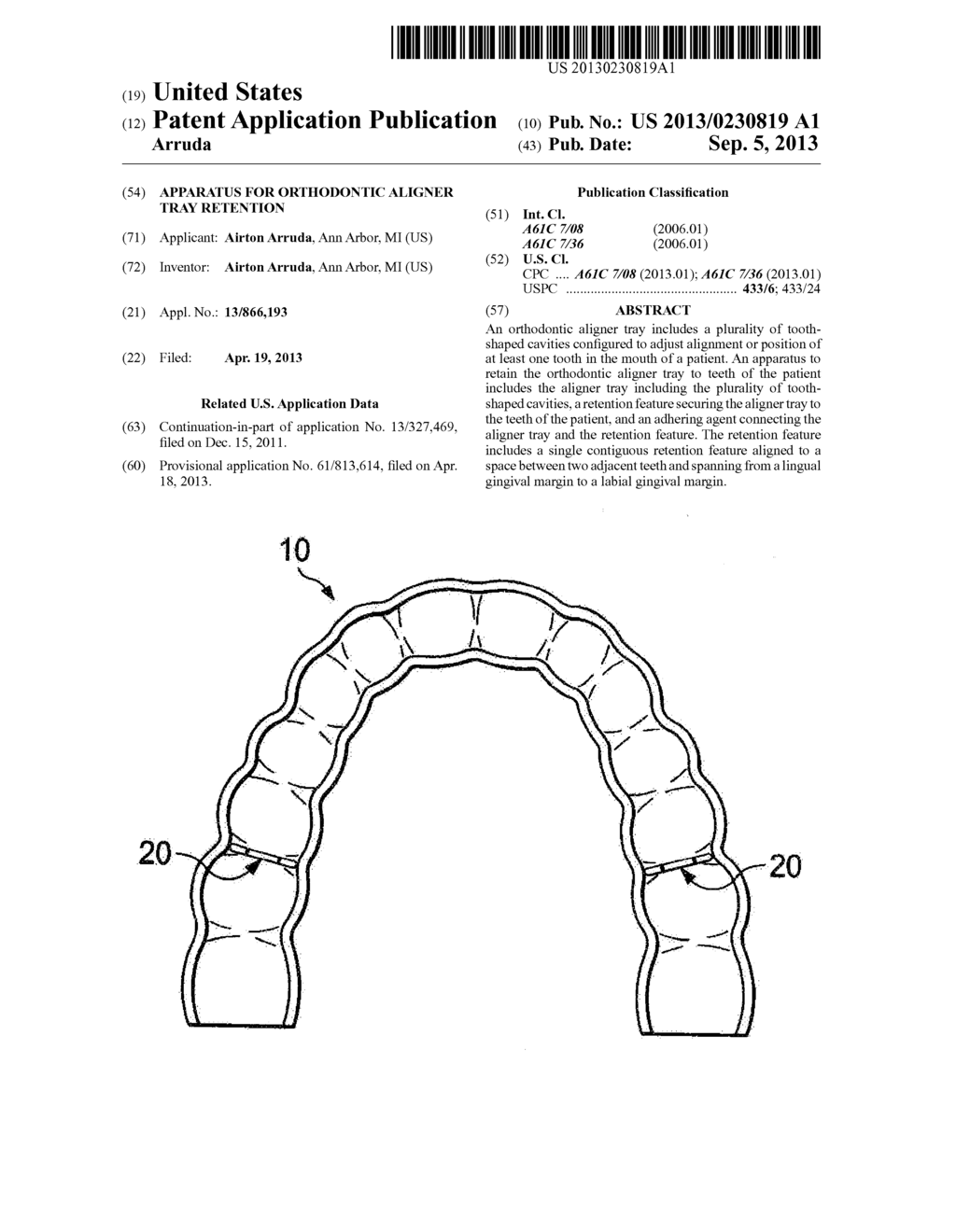 APPARATUS FOR ORTHODONTIC ALIGNER TRAY RETENTION - diagram, schematic, and image 01