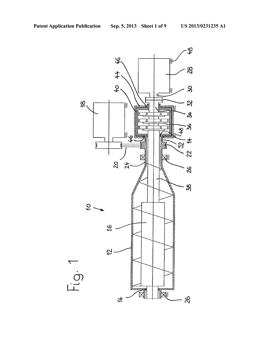 Drive Device in a Helical Conveyor Centrifuge - diagram, schematic, and image 02