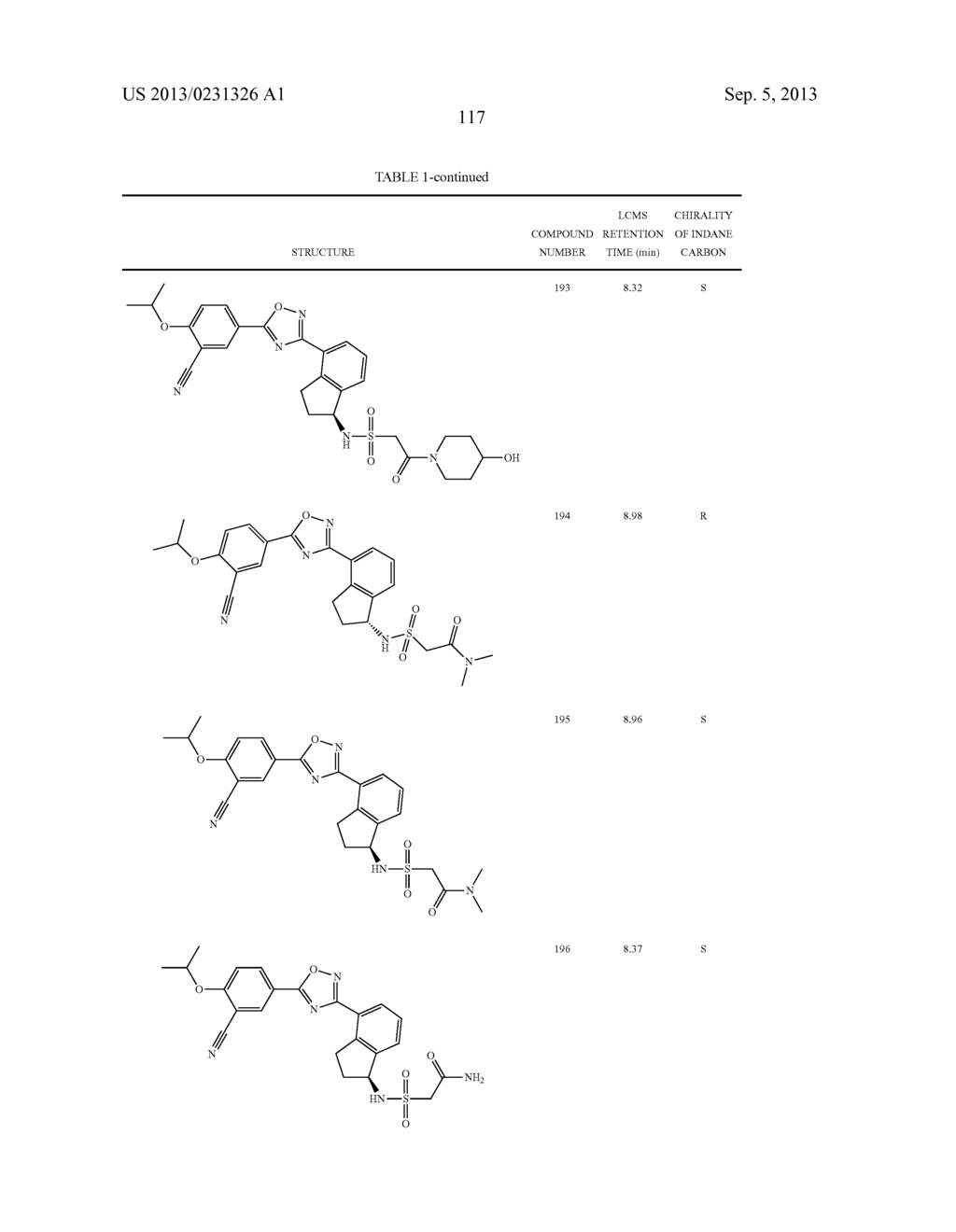 SELECTIVE SPHINGOSINE 1 PHOSPHATE RECEPTOR MODULATORS AND METHODS OF     CHIRAL SYNTHESIS - diagram, schematic, and image 118