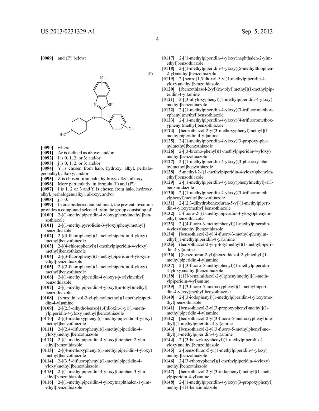Benzazole Derivatives as Histamine H4 Receptor Ligands - diagram, schematic, and image 05