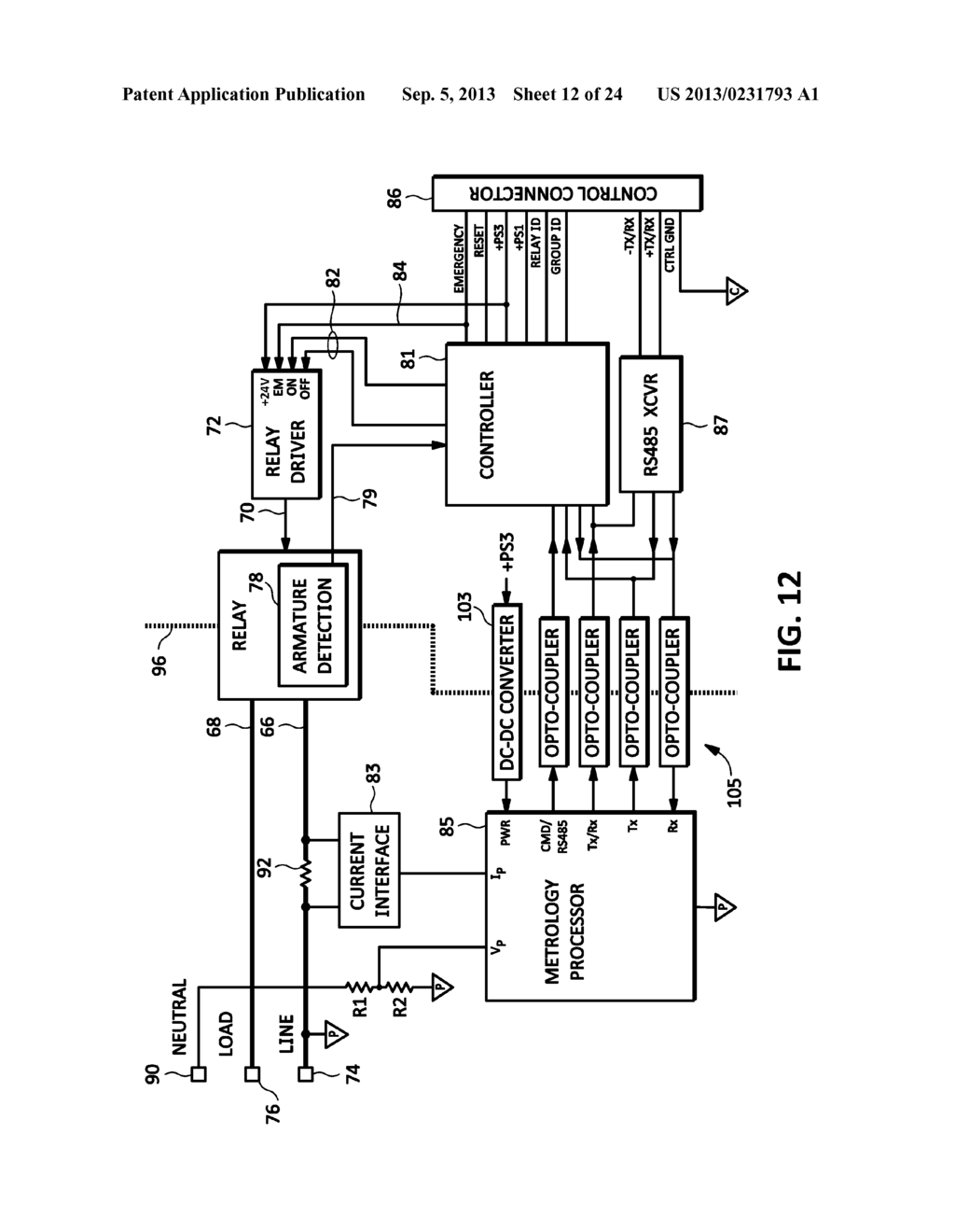 RELAY SYSTEM WITH BRANCH CIRCUIT METERING - diagram, schematic, and image 13