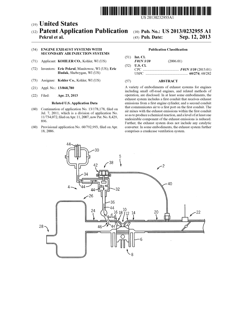 Engine Exhaust Systems with Secondary Air Injection Systems - diagram, schematic, and image 01