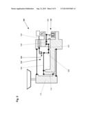 FORCE-TRANSMITTING MECHANISM WITH A CALIBRATION WEIGHT THAT CAN BE COUPLED     AND UNCOUPLED diagram and image