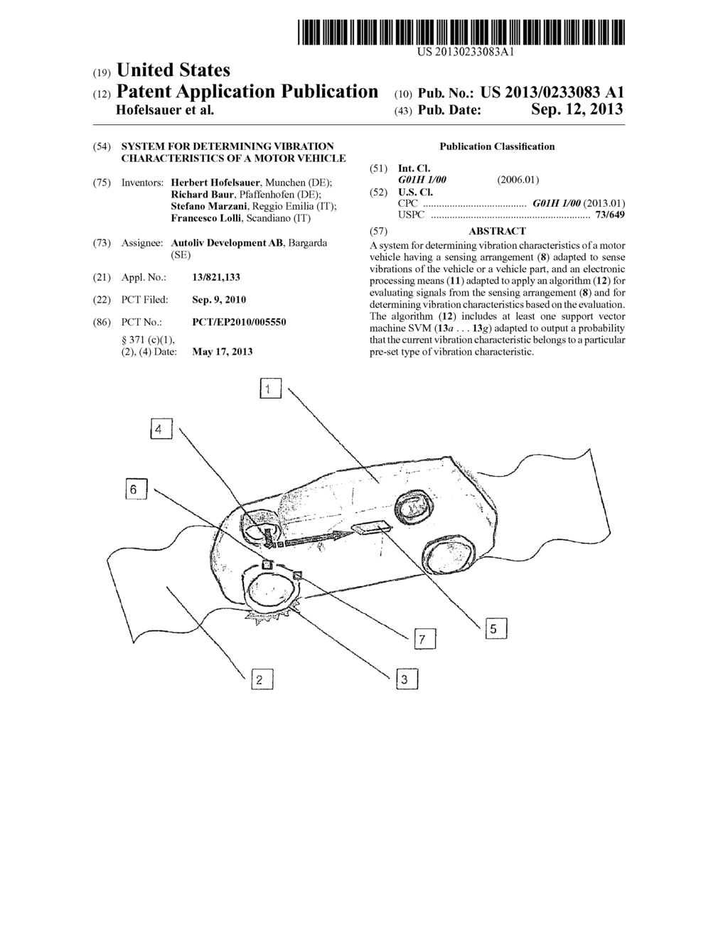 System for Determining Vibration Characteristics of a Motor Vehicle - diagram, schematic, and image 01