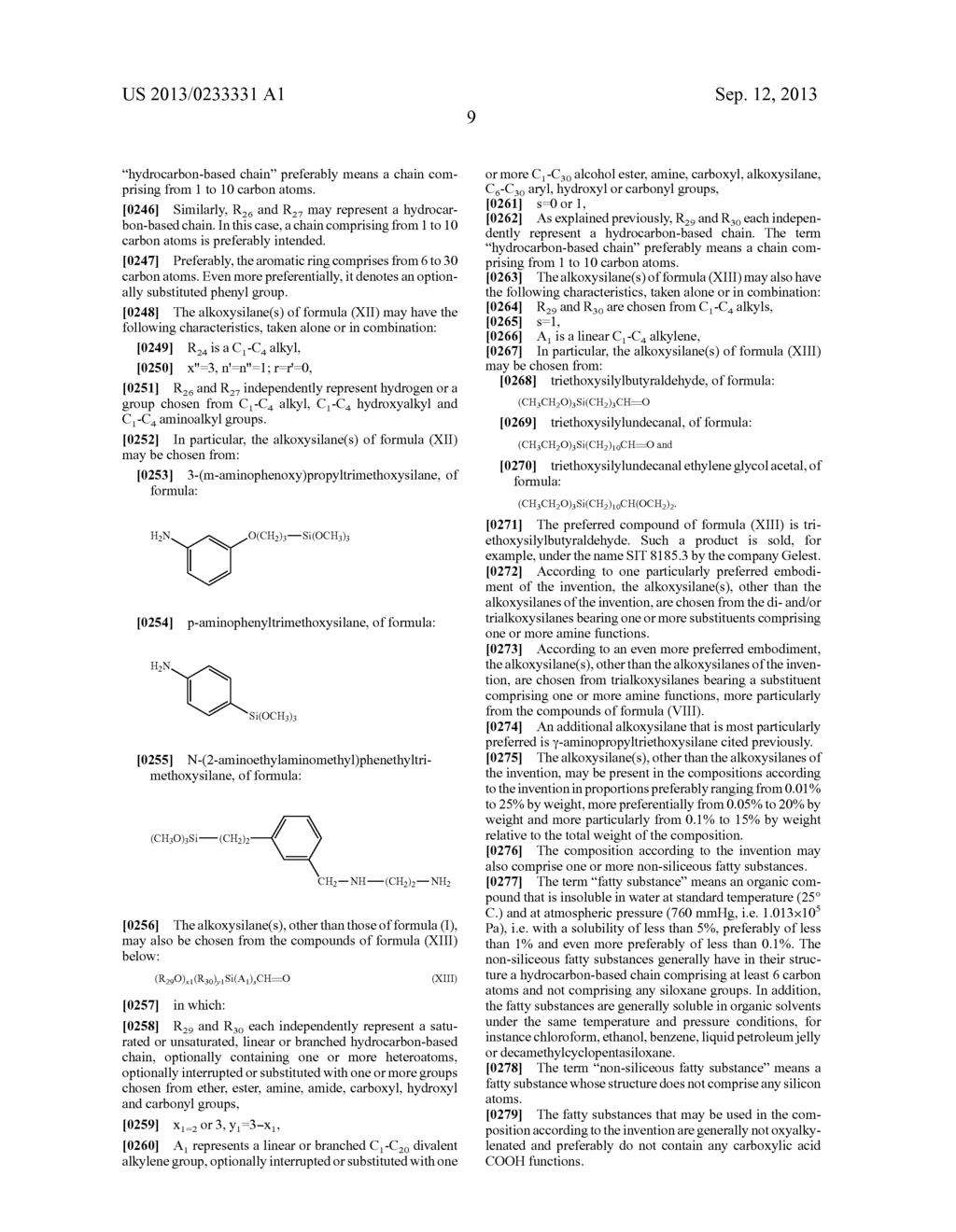 COSMETIC COMPOSITION COMPRISING A FATTY-CHAIN ALKOXYSILANE, AN ANIONIC     SURFACTANT AND A NONIONIC, AMPHOTERIC OR ZWITTERIONIC SURFACTANT - diagram, schematic, and image 10
