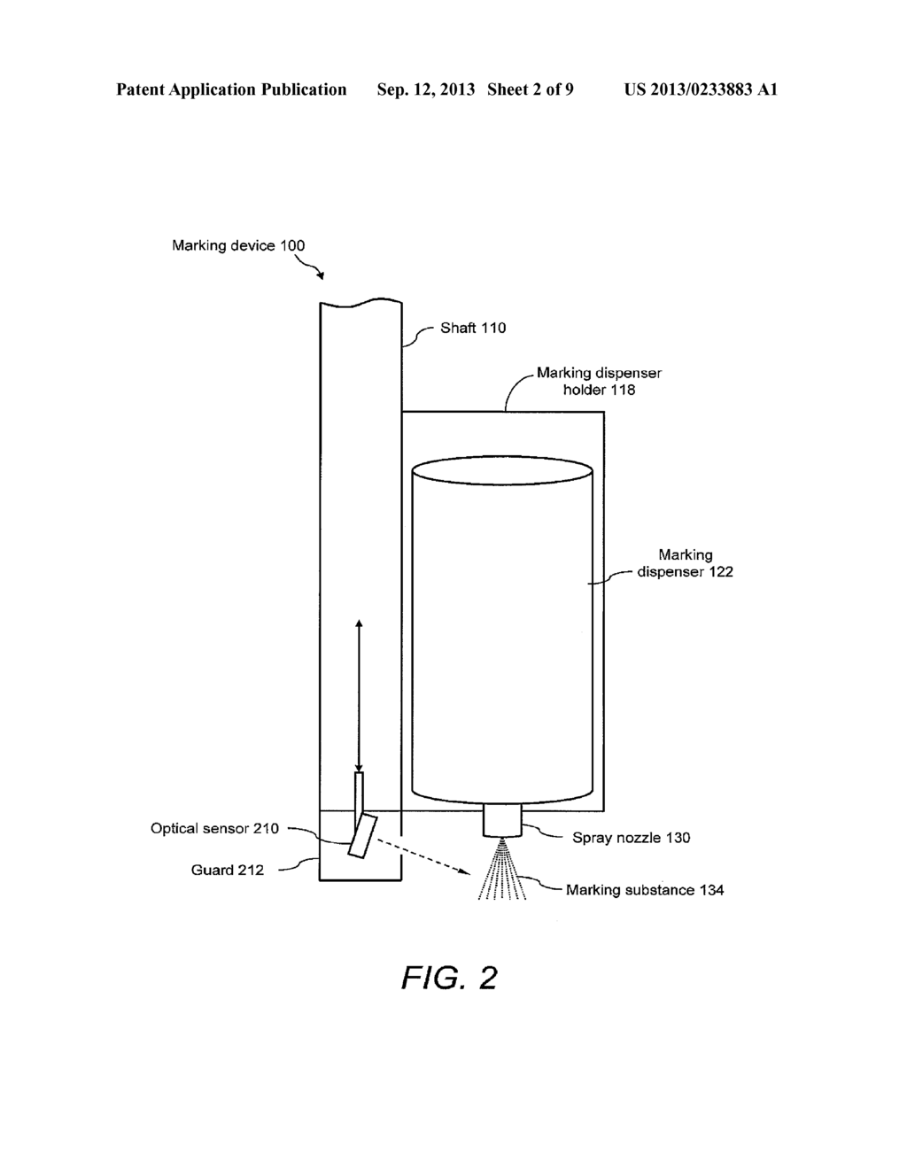 MARKER DETECTION MECHANISMS FOR USE IN MARKING DEVICES AND METHODS OF     USING SAME - diagram, schematic, and image 03