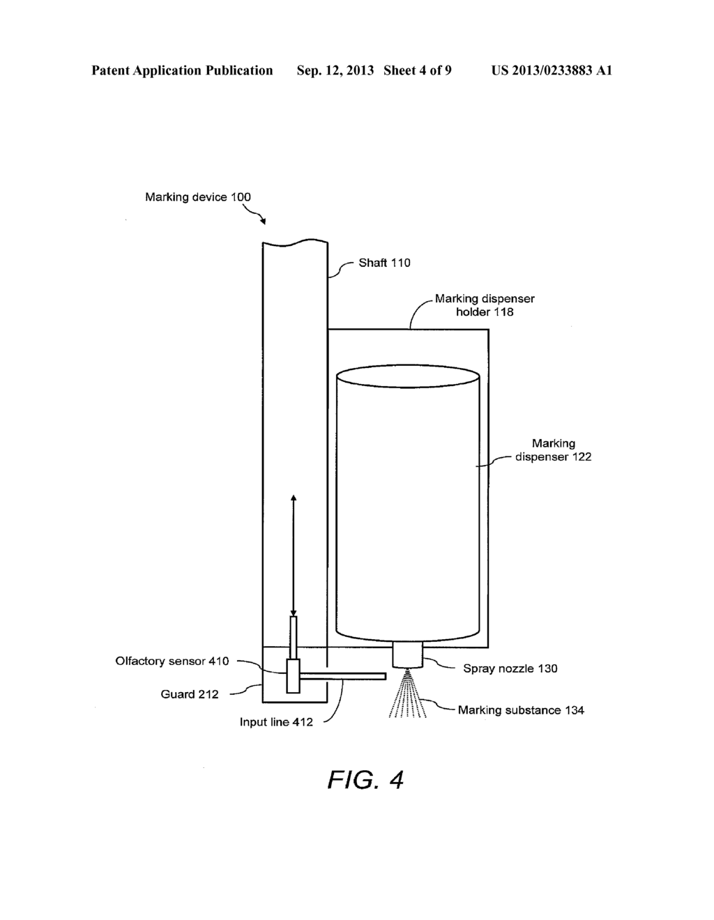 MARKER DETECTION MECHANISMS FOR USE IN MARKING DEVICES AND METHODS OF     USING SAME - diagram, schematic, and image 05