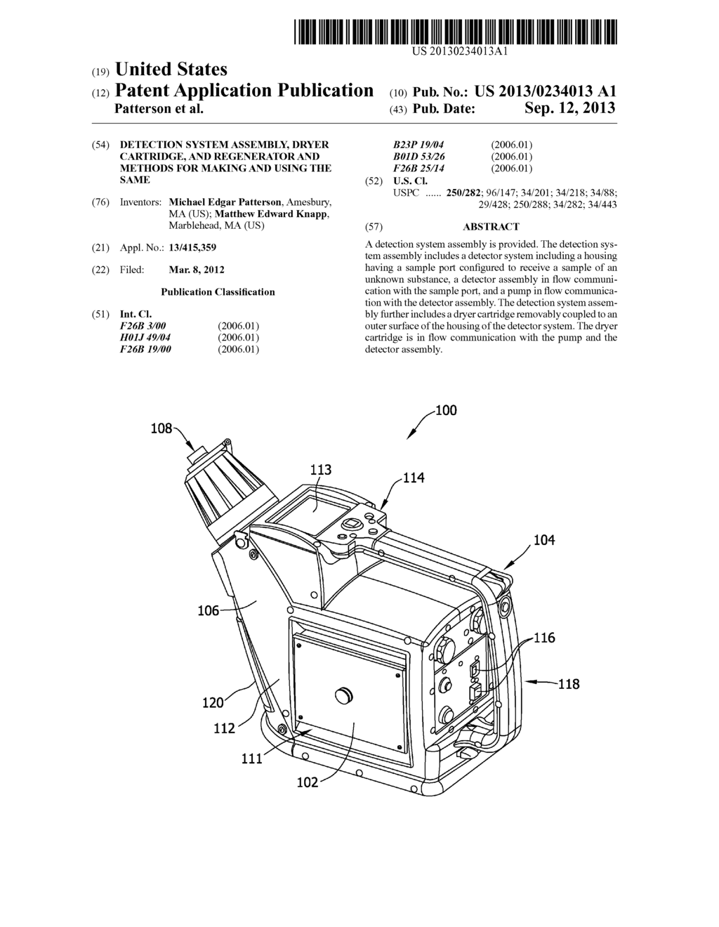 Detection System Assembly, Dryer Cartridge, And Regenerator And Methods     For Making And Using The Same - diagram, schematic, and image 01