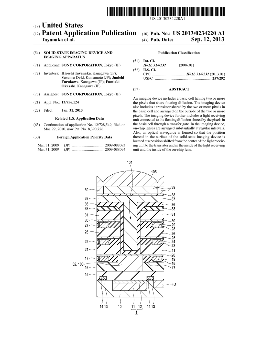 SOLID-STATE IMAGING DEVICE AND IMAGING APPARATUS - diagram, schematic, and image 01