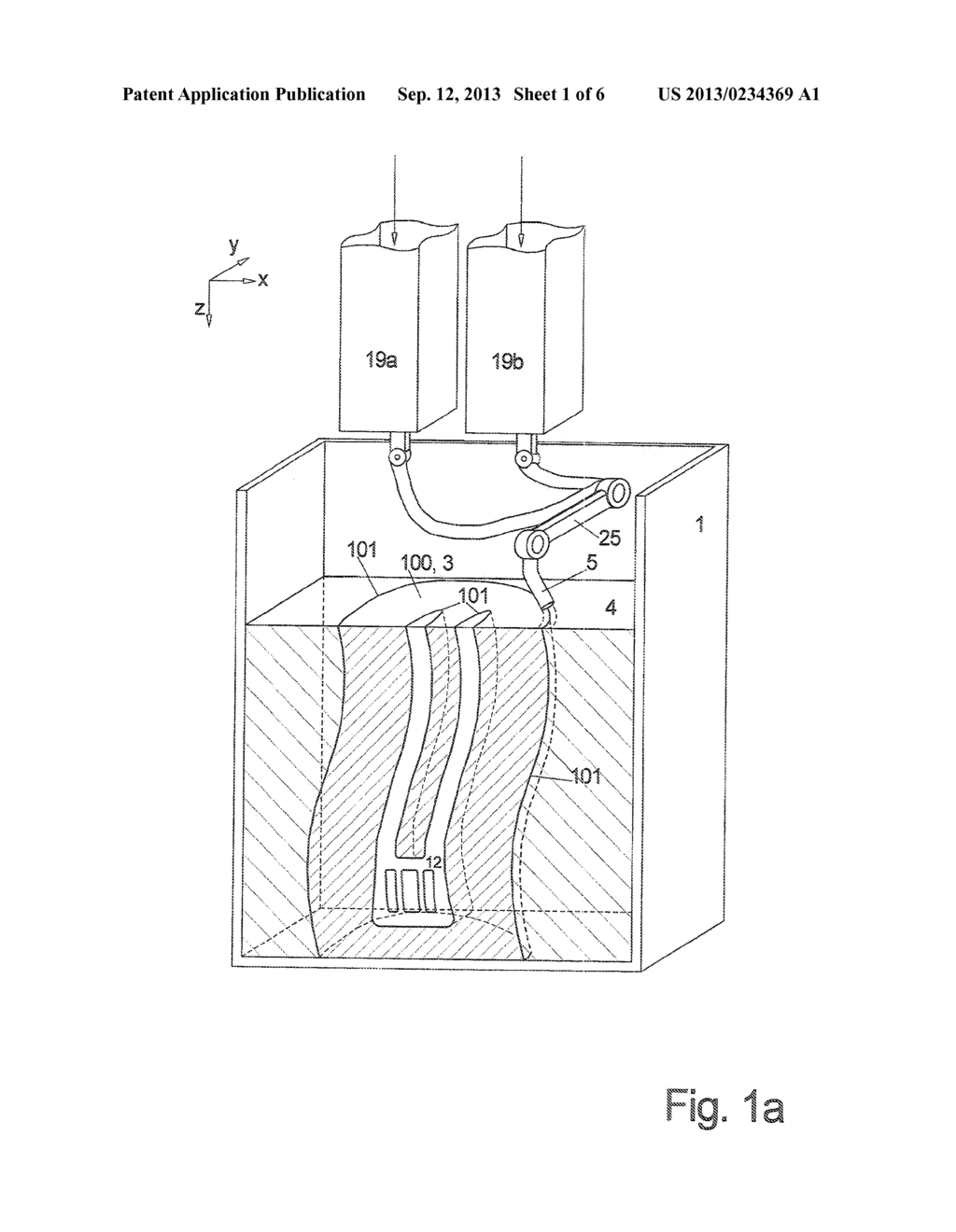 Method and device for layered buildup of a shaped element - diagram, schematic, and image 02