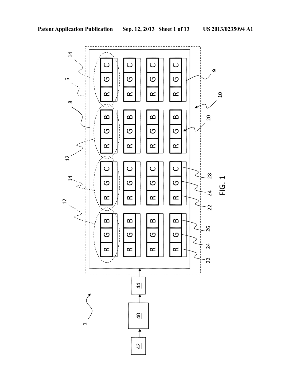 DISPLAY PIXELS WITH ALTERNATING COLORS - diagram, schematic, and image 02