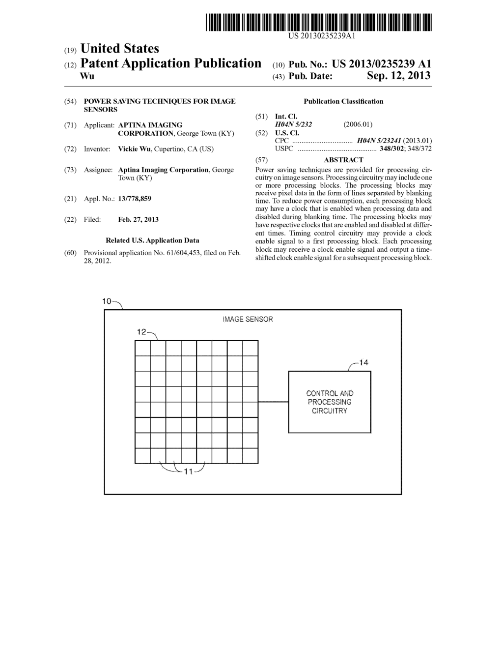 POWER SAVING TECHNIQUES FOR IMAGE SENSORS - diagram, schematic, and image 01