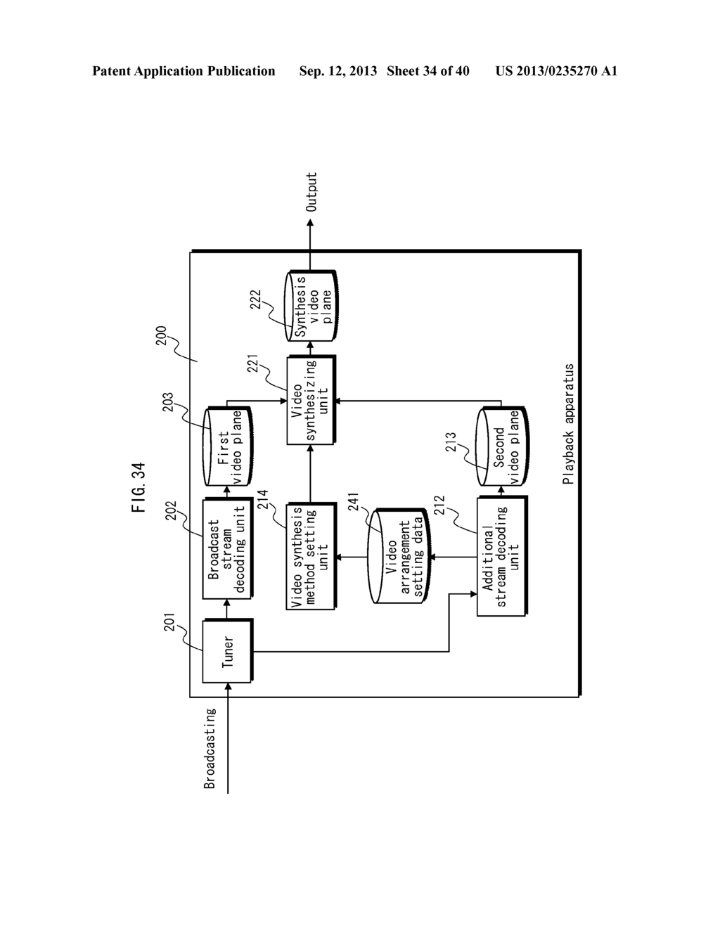 PLAYBACK APPARATUS, PLAYBACK METHOD, INTEGRATED CIRCUIT, BROADCAST SYSTEM,     AND BROADCAST METHOD - diagram, schematic, and image 35