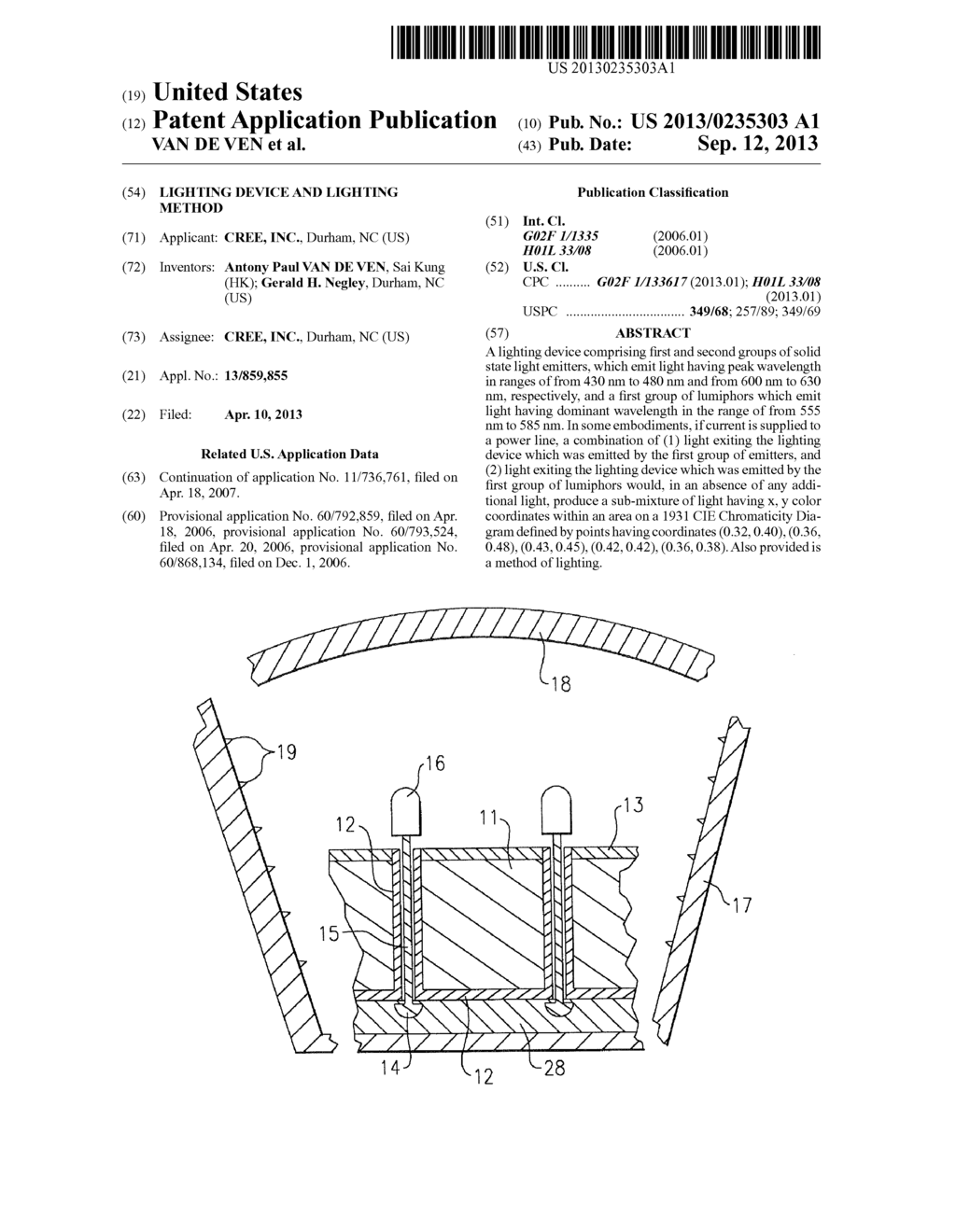 LIGHTING DEVICE AND LIGHTING METHOD - diagram, schematic, and image 01