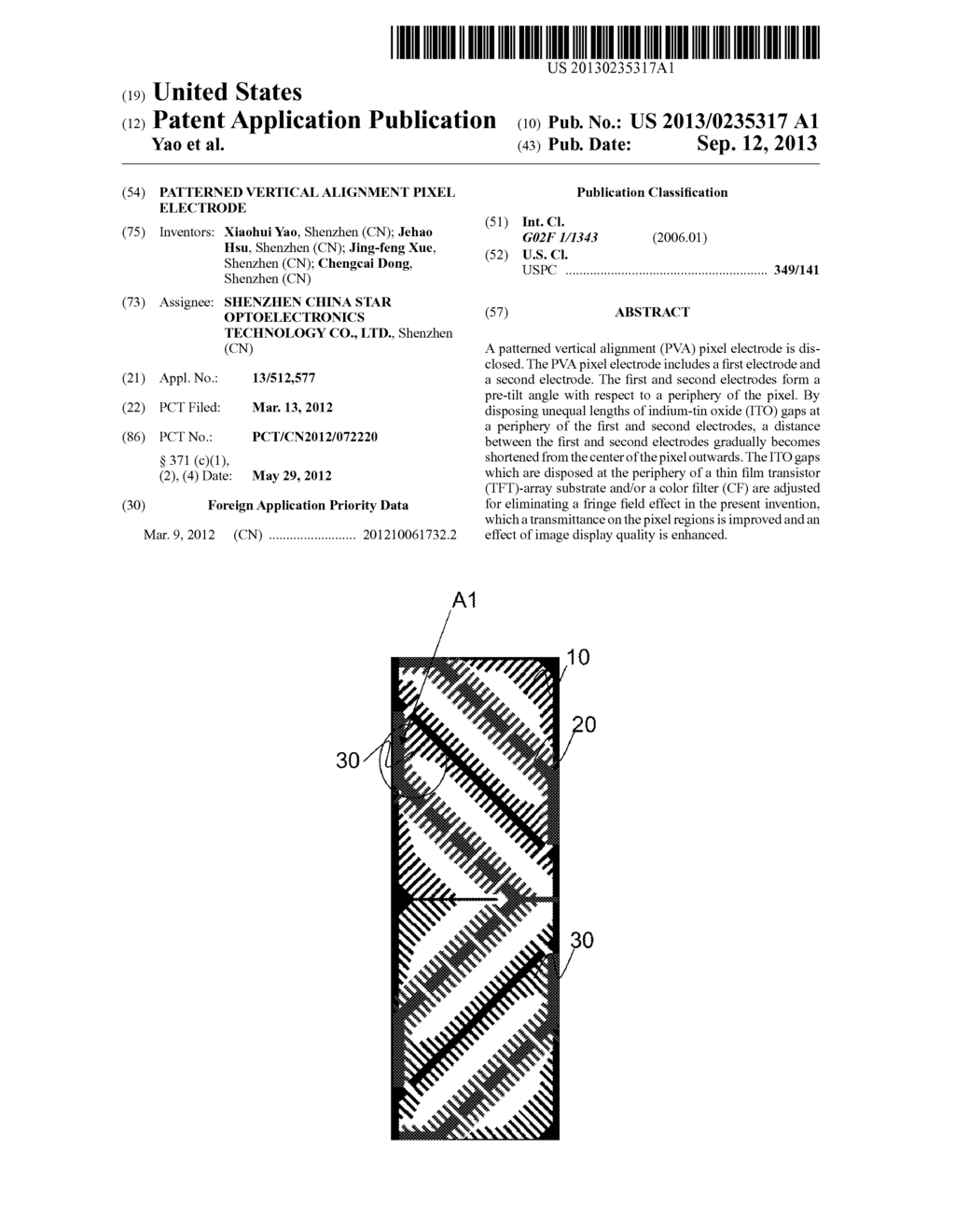 Patterned Vertical Alignment Pixel Electrode - diagram, schematic, and image 01