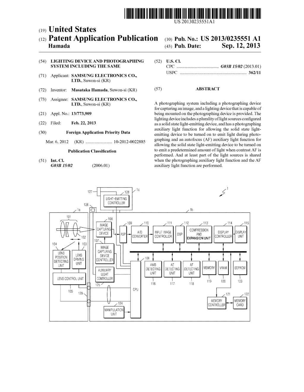 LIGHTING DEVICE AND PHOTOGRAPHING SYSTEM INCLUDING THE SAME - diagram, schematic, and image 01