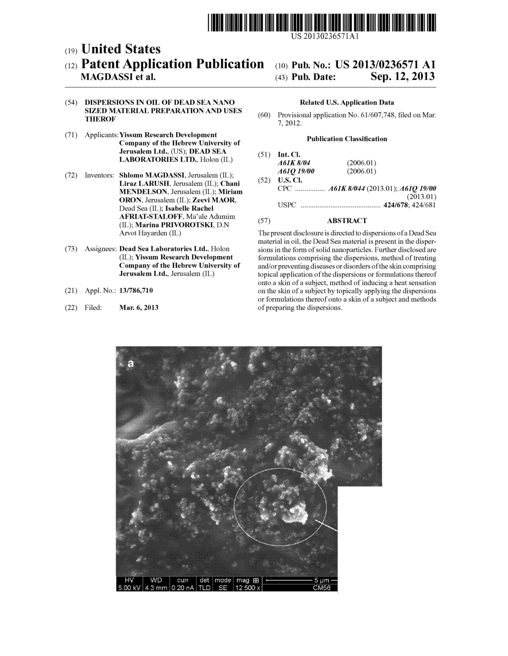 Dispersions in Oil of Dead Sea Nano Sized Material Preparation and Uses     Therof - diagram, schematic, and image 01