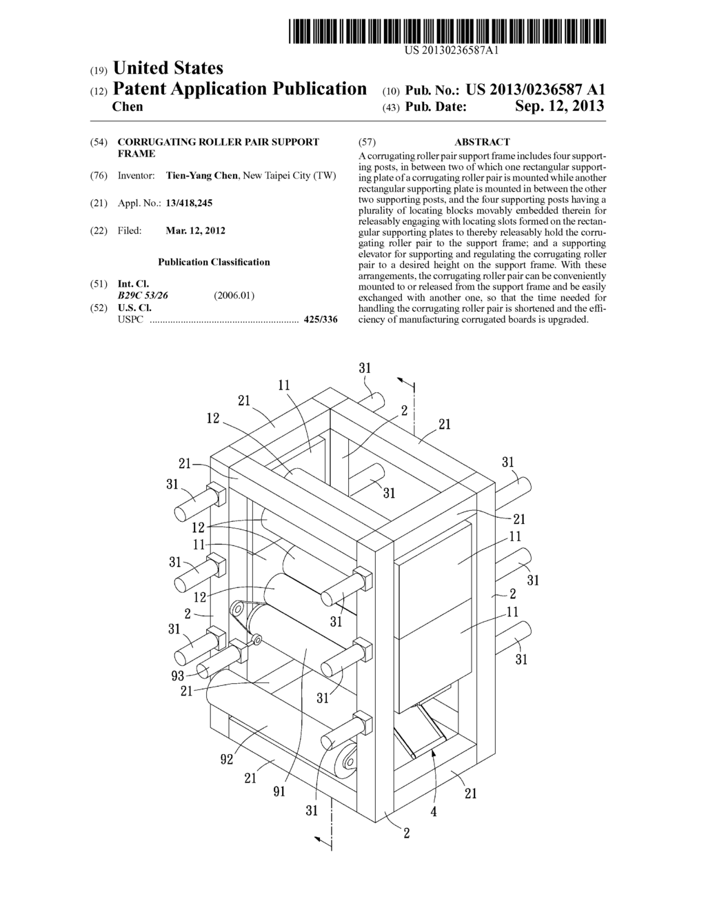 CORRUGATING ROLLER PAIR SUPPORT FRAME - diagram, schematic, and image 01