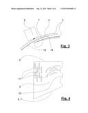 DEVICE FOR GUIDING AND/OR FORMING AN EXTRUDED STRAND OF PLASTIC AND     PROCESS FOR COATING A FLAT MATERIAL diagram and image