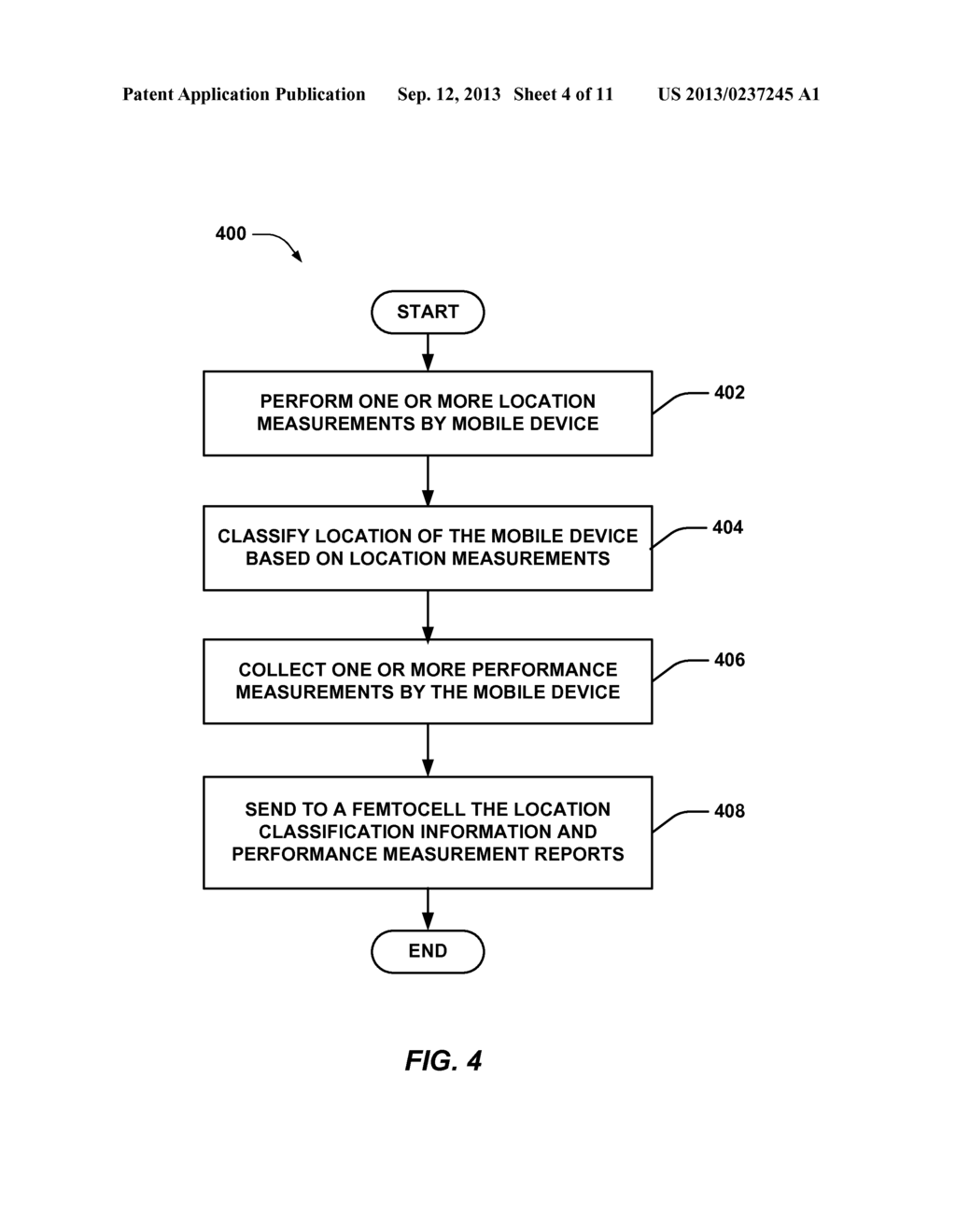 METHOD AND SYSTEM FOR DETERMINING LOCATION OF MOBILE DEVICES IN A     FEMTOCELL - diagram, schematic, and image 05