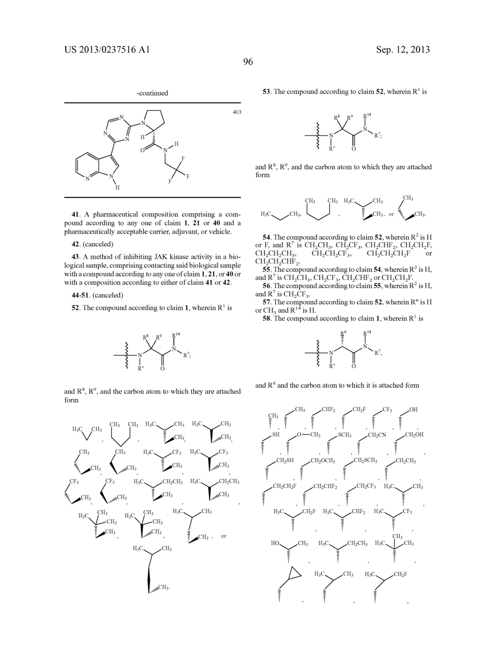 AZAINDOLES USEFUL AS INHIBITORS OF JANUS KINASES - diagram, schematic, and image 97