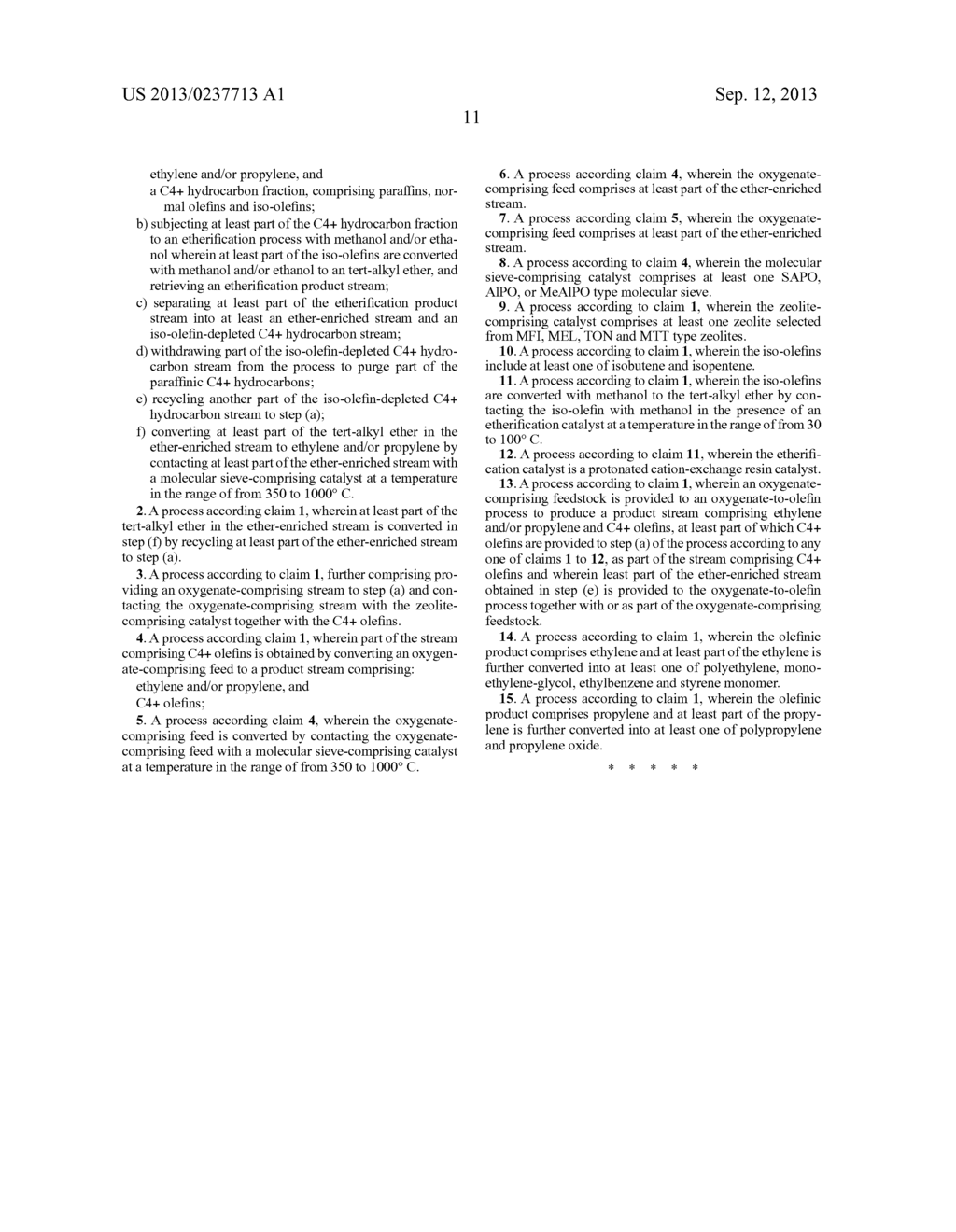 PROCESS FOR PREPARING ETHYLENE AND PROPYLENE - diagram, schematic, and image 13