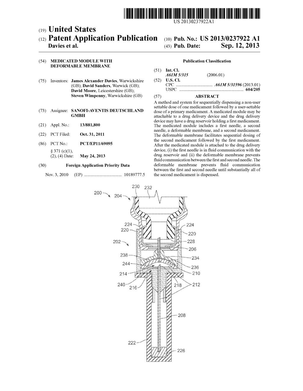 MEDICATED MODULE WITH DEFORMABLE MEMBRANE - diagram, schematic, and image 01