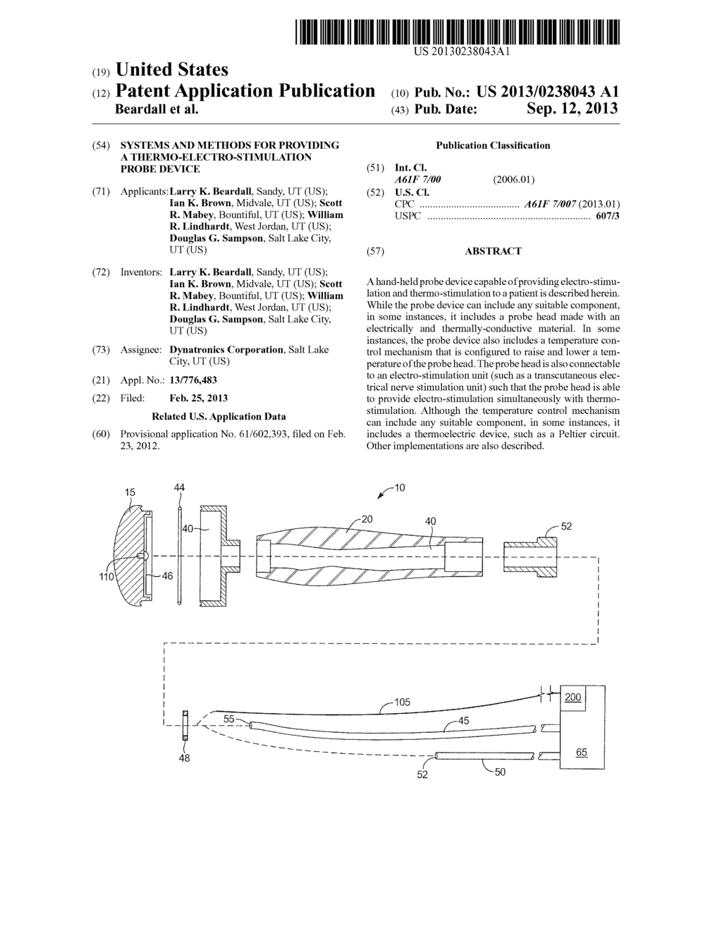 SYSTEMS AND METHODS FOR PROVIDING A THERMO-ELECTRO-STIMULATION PROBE     DEVICE - diagram, schematic, and image 01