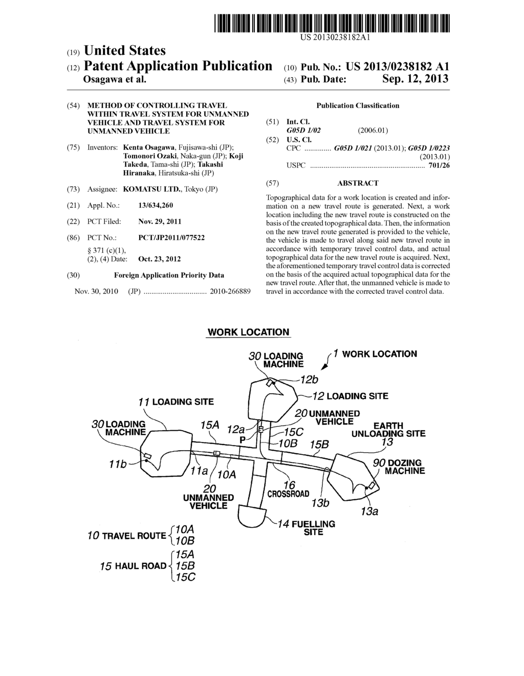 METHOD OF CONTROLLING TRAVEL WITHIN TRAVEL SYSTEM FOR UNMANNED VEHICLE AND     TRAVEL SYSTEM FOR UNMANNED VEHICLE - diagram, schematic, and image 01