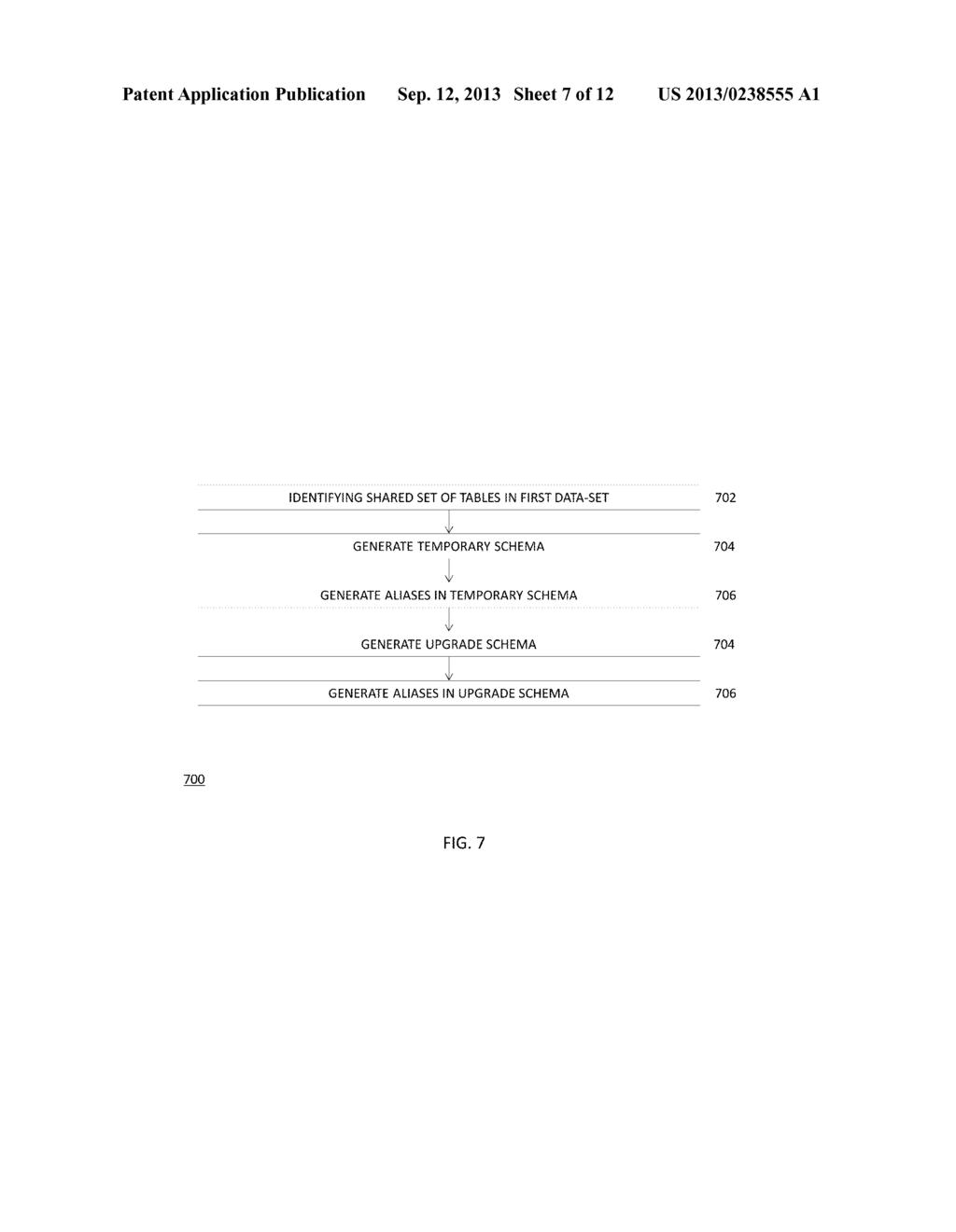 ALIASES FOR ACCESSING SHARED TABLES DURING PROVISION OF CONTINUOUS ACCESS     DURING APPLICATION UPGRADE - diagram, schematic, and image 08