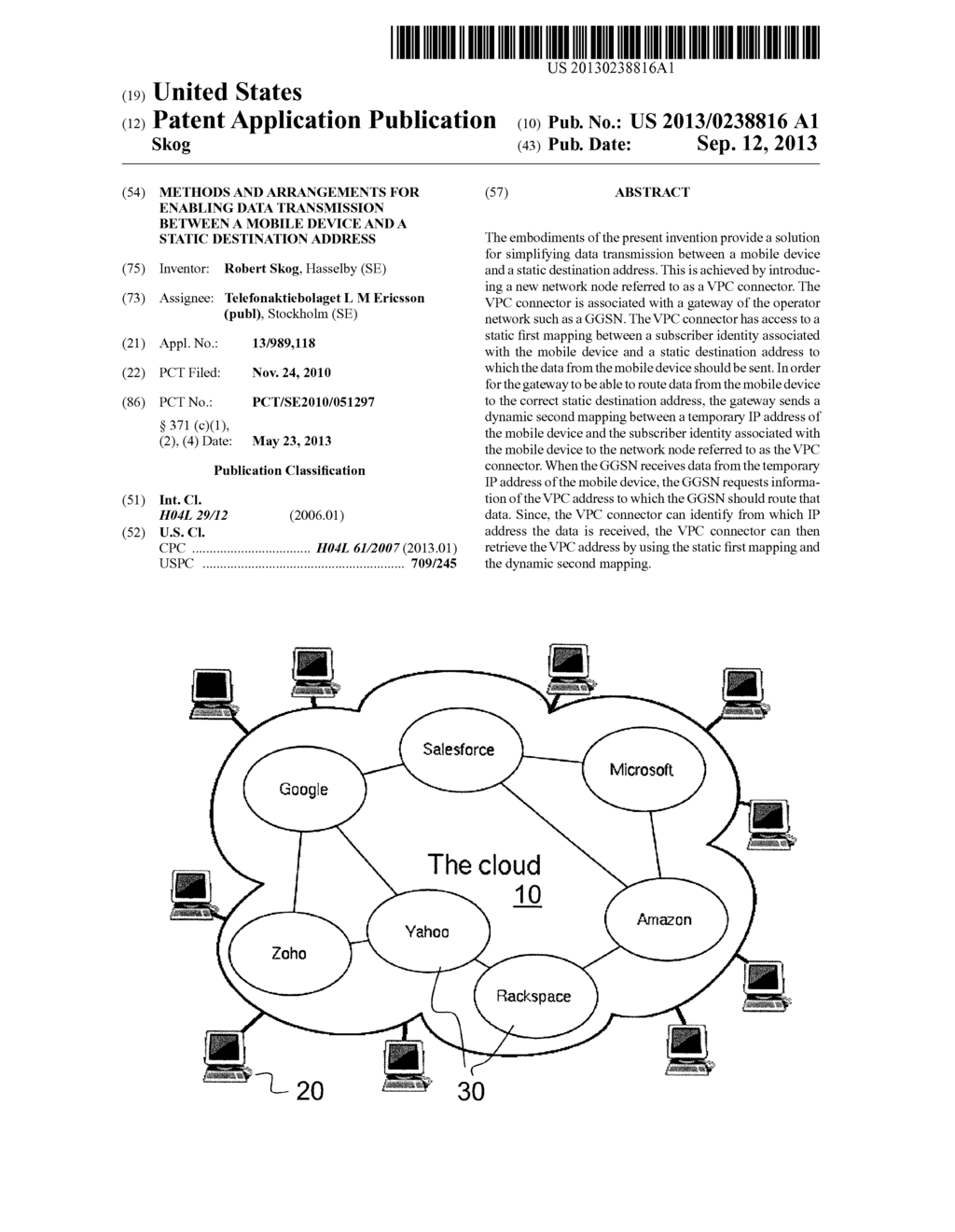 Methods and Arrangements For Enabling Data Transmission Between a Mobile     Device and a Static Destination Address - diagram, schematic, and image 01