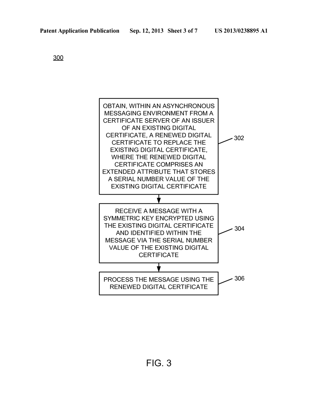 RENEWAL PROCESSING OF DIGITAL CERTIFICATES IN AN ASYNCHRONOUS MESSAGING     ENVIRONMENT - diagram, schematic, and image 04