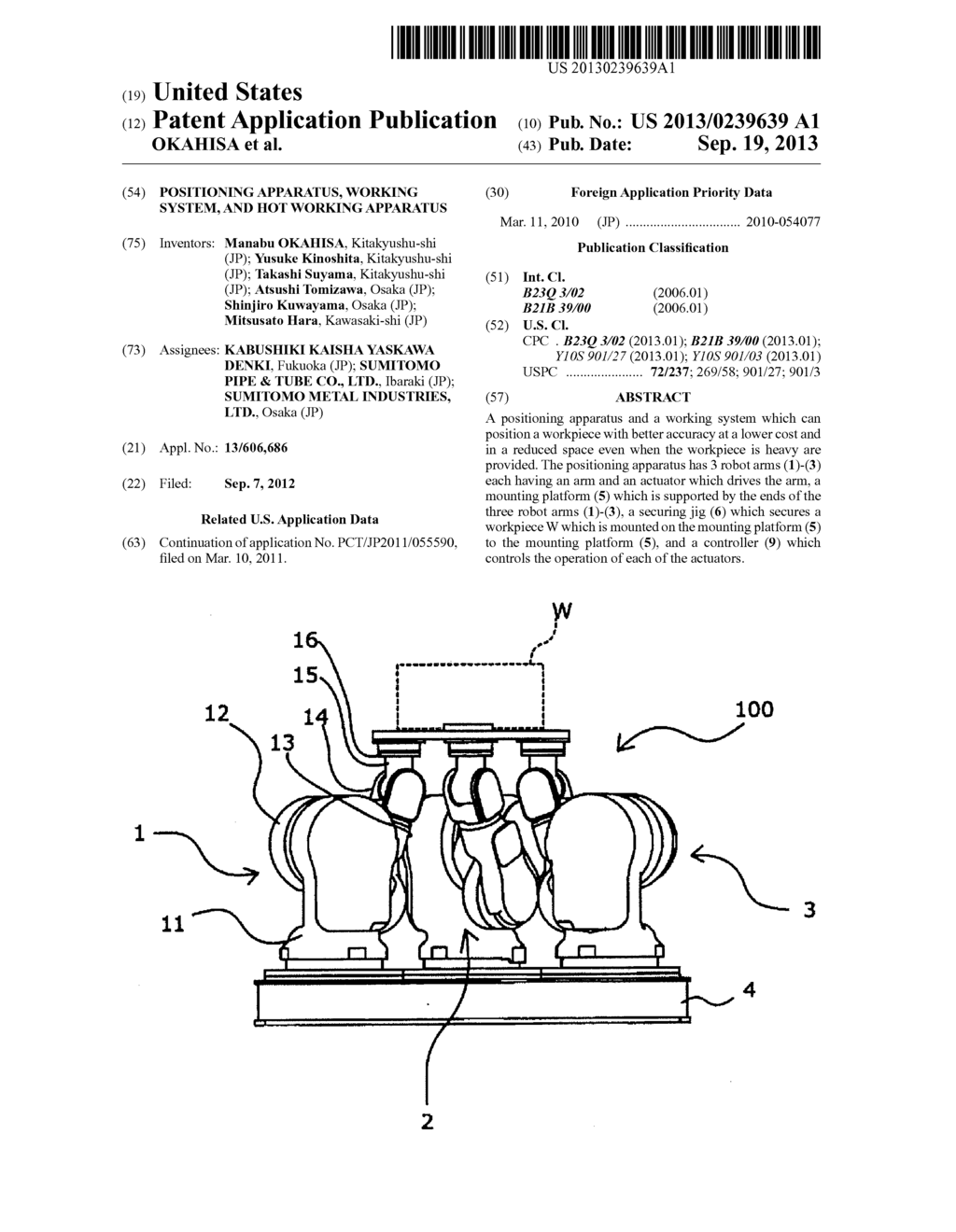 POSITIONING APPARATUS, WORKING SYSTEM, AND HOT WORKING APPARATUS - diagram, schematic, and image 01