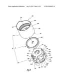 DEVICE FOR STOPPING A CONTAINER, CONTAINER PROVIDED WITH SUCH A DEVICE,     AND METHOD FOR CLOSING A BATCH OF SUCH CONTAINERS diagram and image