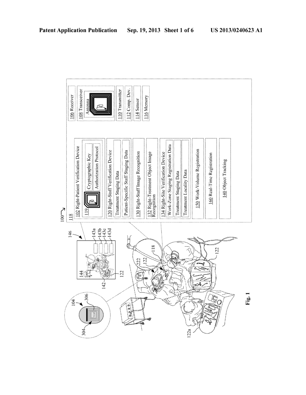 SYSTEMS, DEVICES, AND METHOD FOR DETERMINING TREATMENT COMPLIANCE     INCLUDING TRACKING, REGISTERING, ETC. OF MEDICAL STAFF, PATIENTS,     INSTRUMENTATION, EVENTS, ETC. ACCORDING TO A TREATMENT STAGING PLAN - diagram, schematic, and image 02