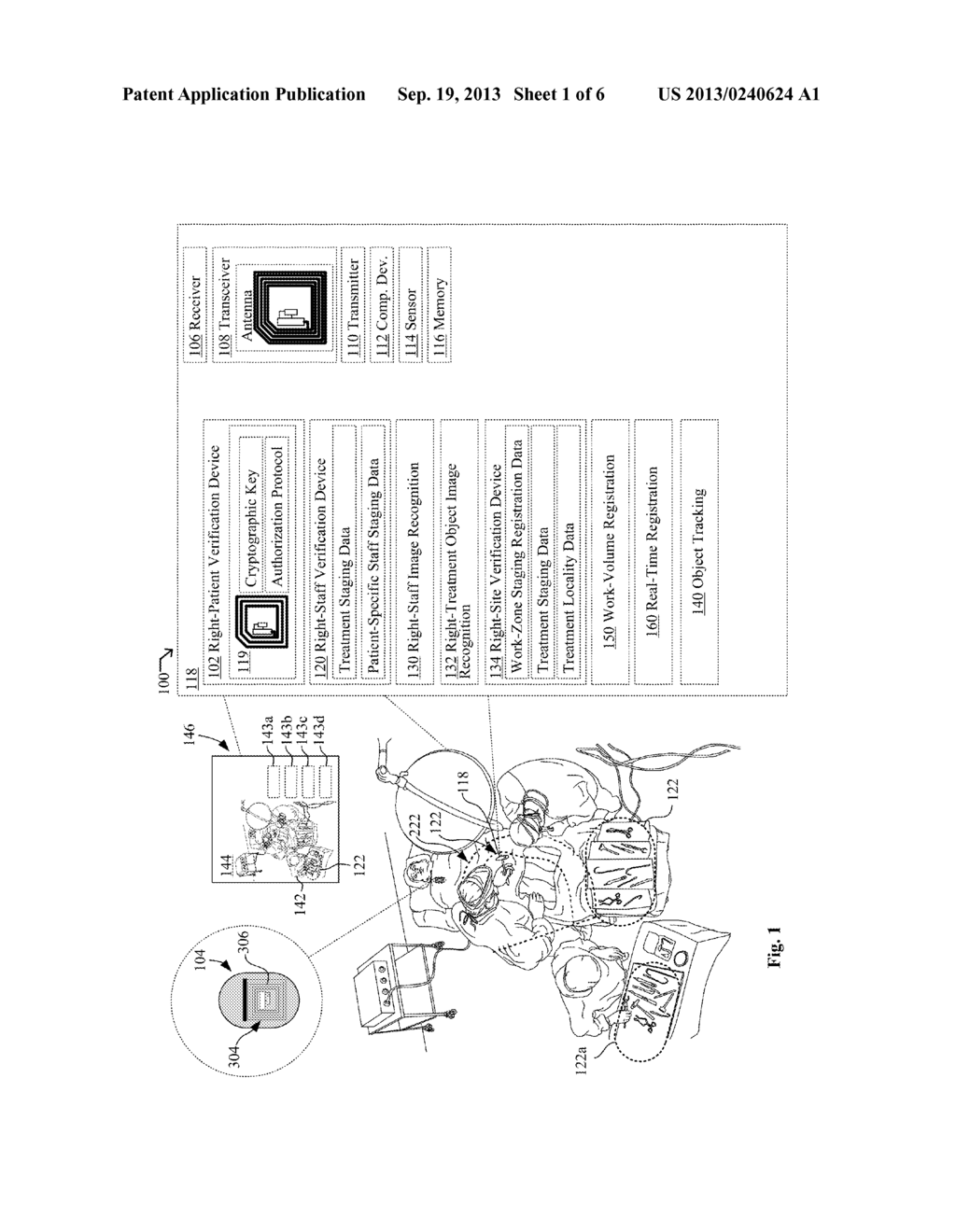 SYSTEMS, DEVICES, AND METHOD FOR DETERMINING TREATMENT COMPLIANCE     INCLUDING TRACKING, REGISTERING, ETC. OF MEDICAL STAFF, PATIENTS,     INSTRUMENTATION, EVENTS, ETC. ACCORDING TO A TREATMENT STAGING PLAN - diagram, schematic, and image 02