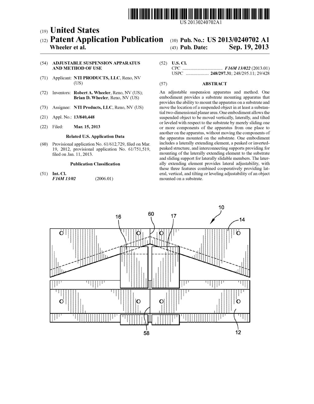 ADJUSTABLE SUSPENSION APPARATUS AND METHOD OF USE - diagram, schematic, and image 01