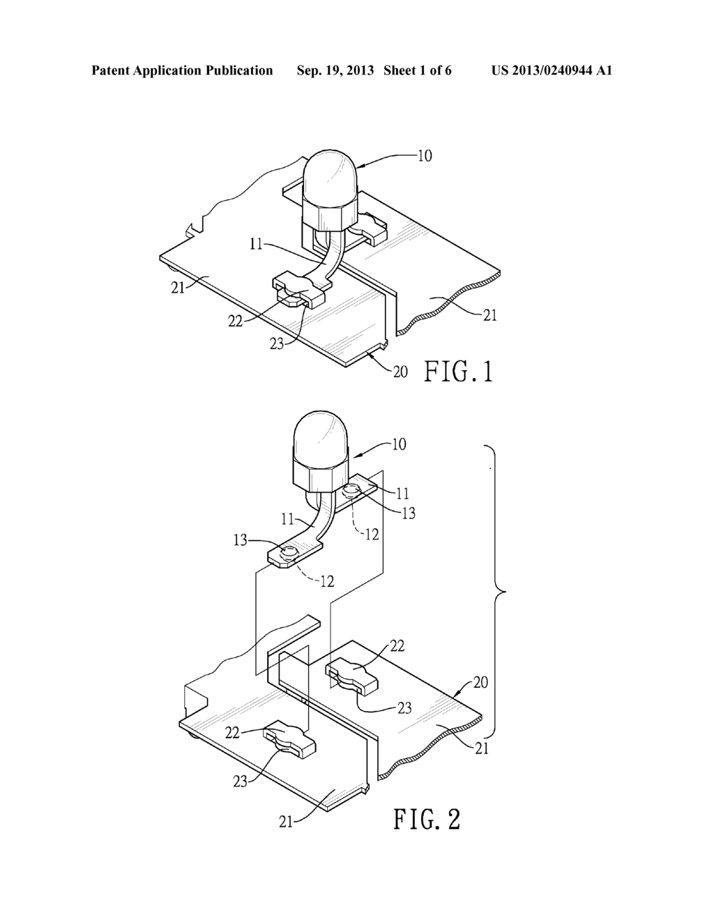 MOUNTING DEVICE FOR A LIGHT EMITTING DIODE - diagram, schematic, and image 02