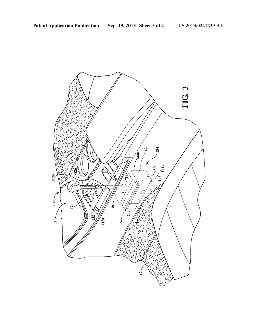 CONSOLE ASSEMBLY FOR USE IN AN AUTOMOTIVE VEHICLE - diagram, schematic, and image 04