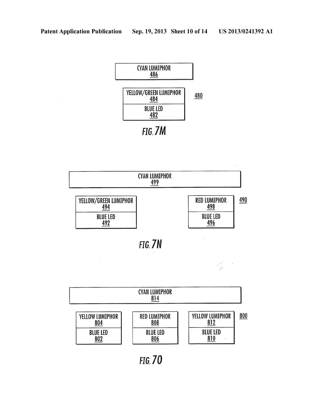 LIGHTING DEVICES HAVING REMOTE LUMIPHORS THAT ARE EXCITED BY     LUMIPHOR-CONVERTED SEMICONDUCTOR EXCITATION SOURCES - diagram, schematic, and image 11