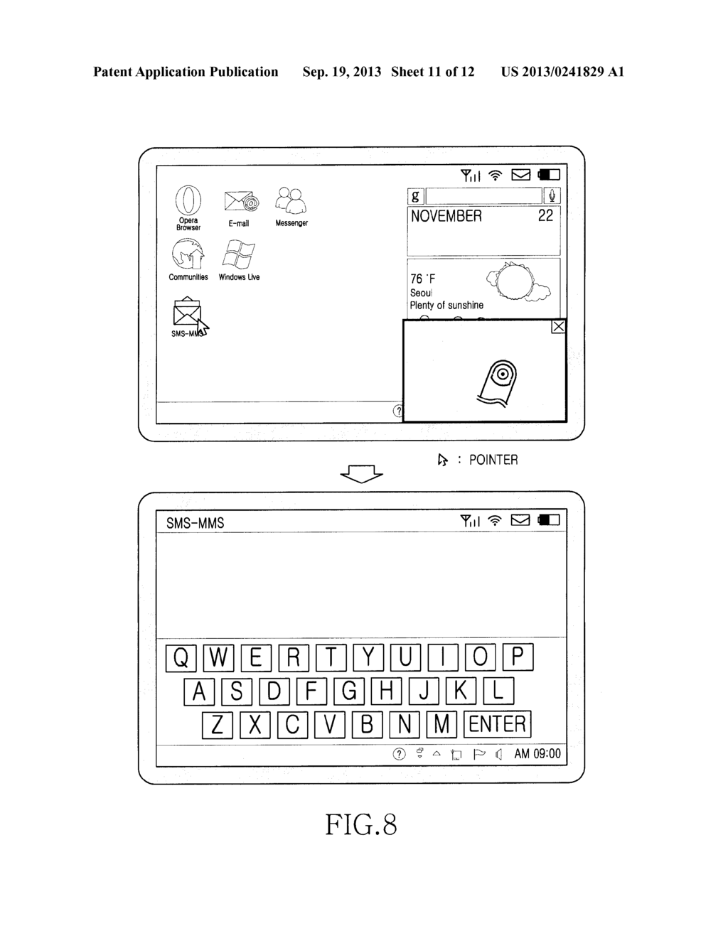 USER INTERFACE METHOD OF TOUCH SCREEN TERMINAL AND APPARATUS THEREFOR - diagram, schematic, and image 12